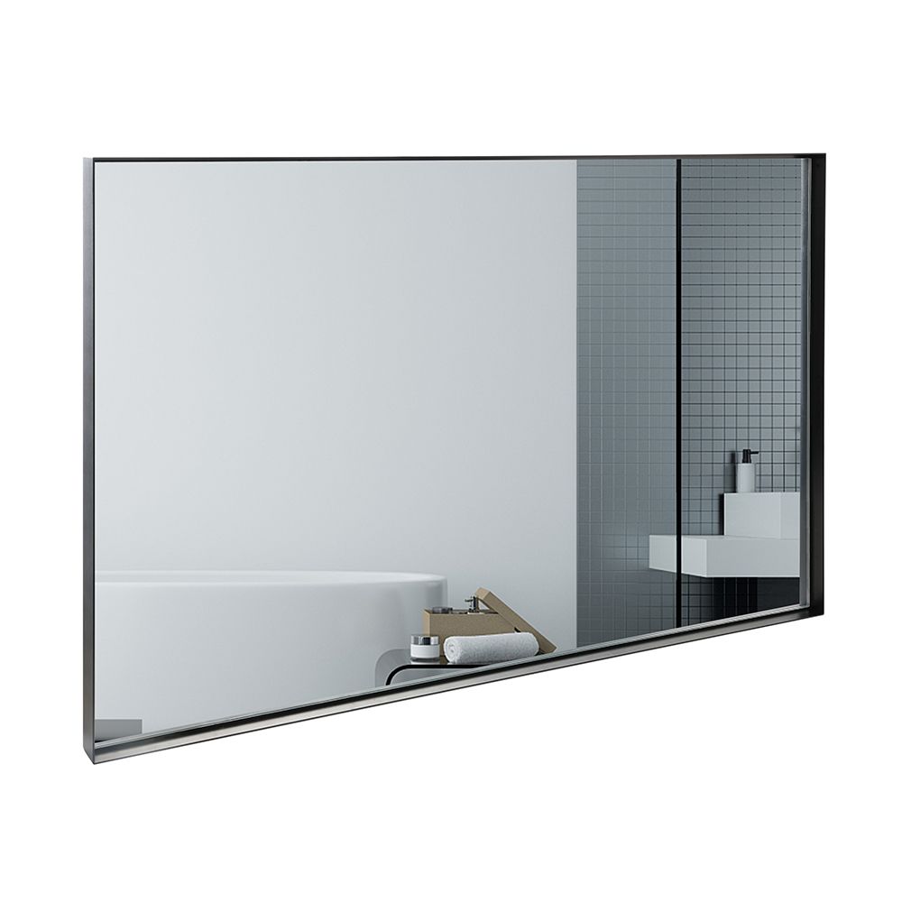 36 x 24 Black Metal Framed Beveled Wall Mirror — view 4