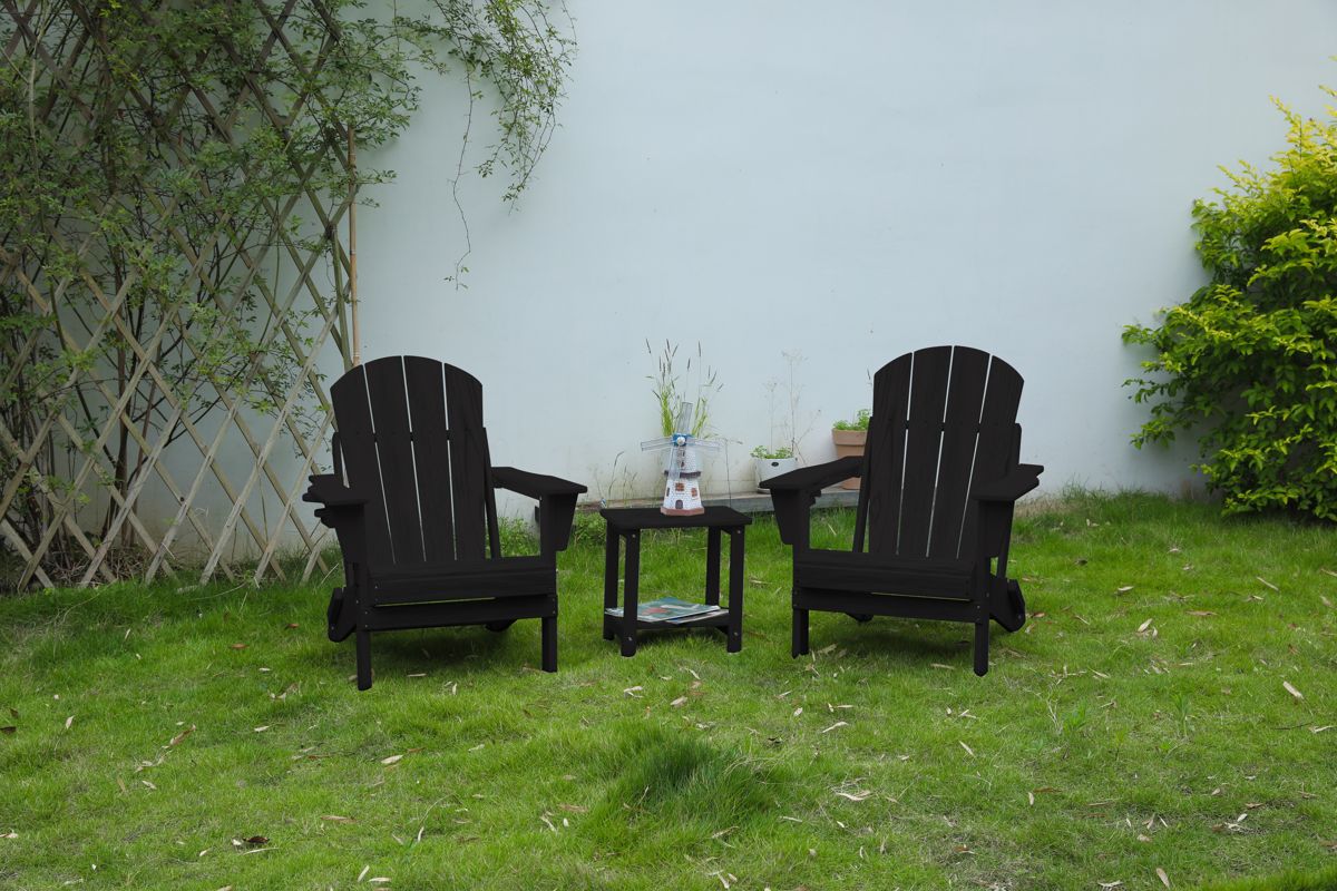 3-Piece Folding Adirondack Chair Set with Table