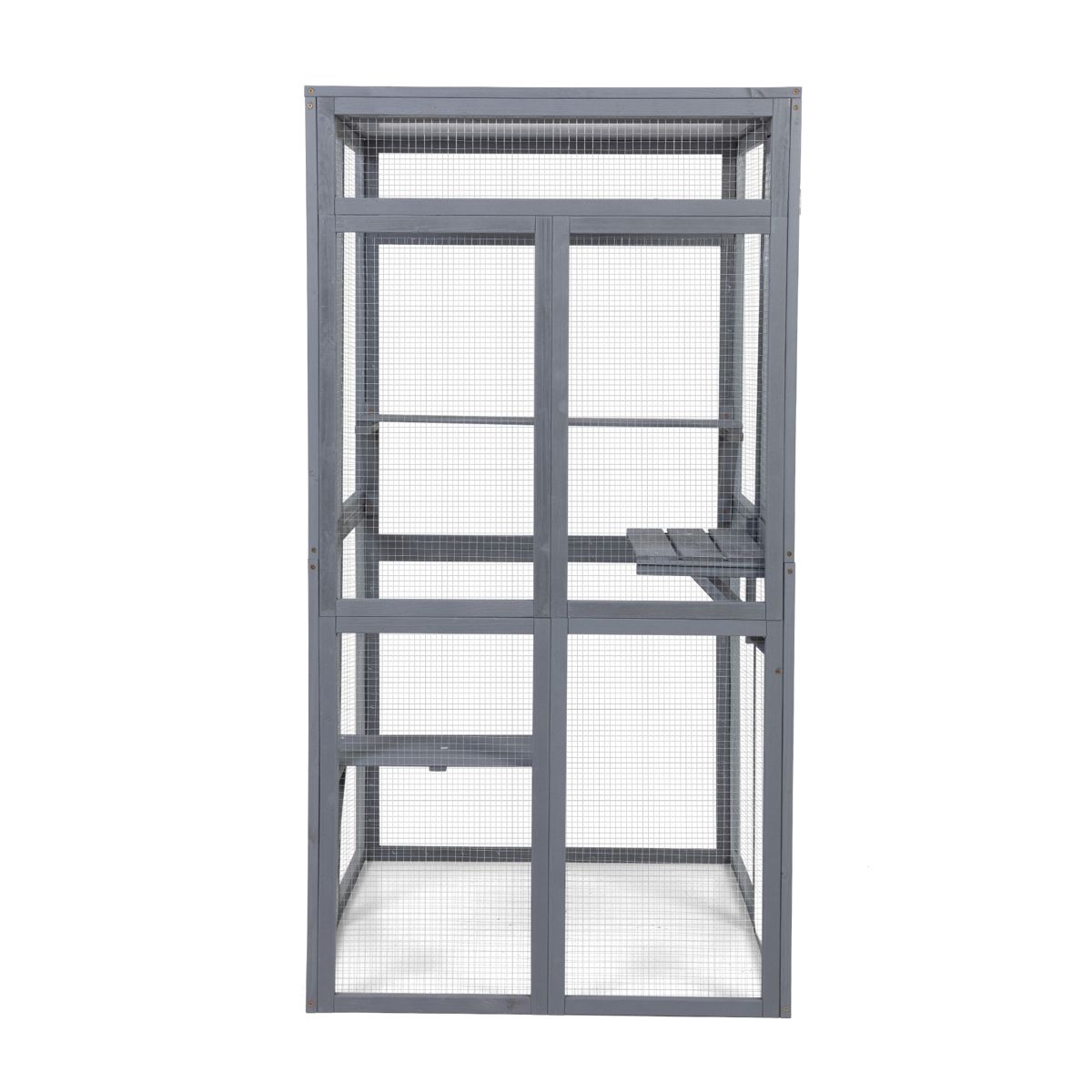 64-Inch Pine Catio with Hammock and Platforms — view 4