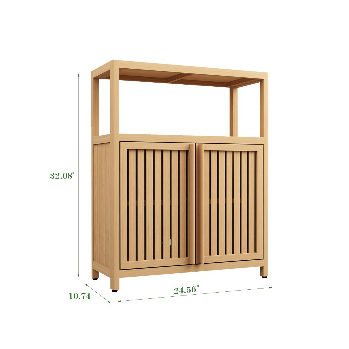 Bamboo Storage Cabinet with Shelves — view 3