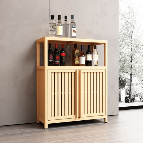 Bamboo Storage Cabinet with Shelves