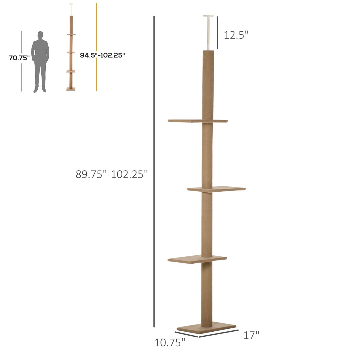 Floor-to-Ceiling Cat Tree with Sisal Posts — view 3