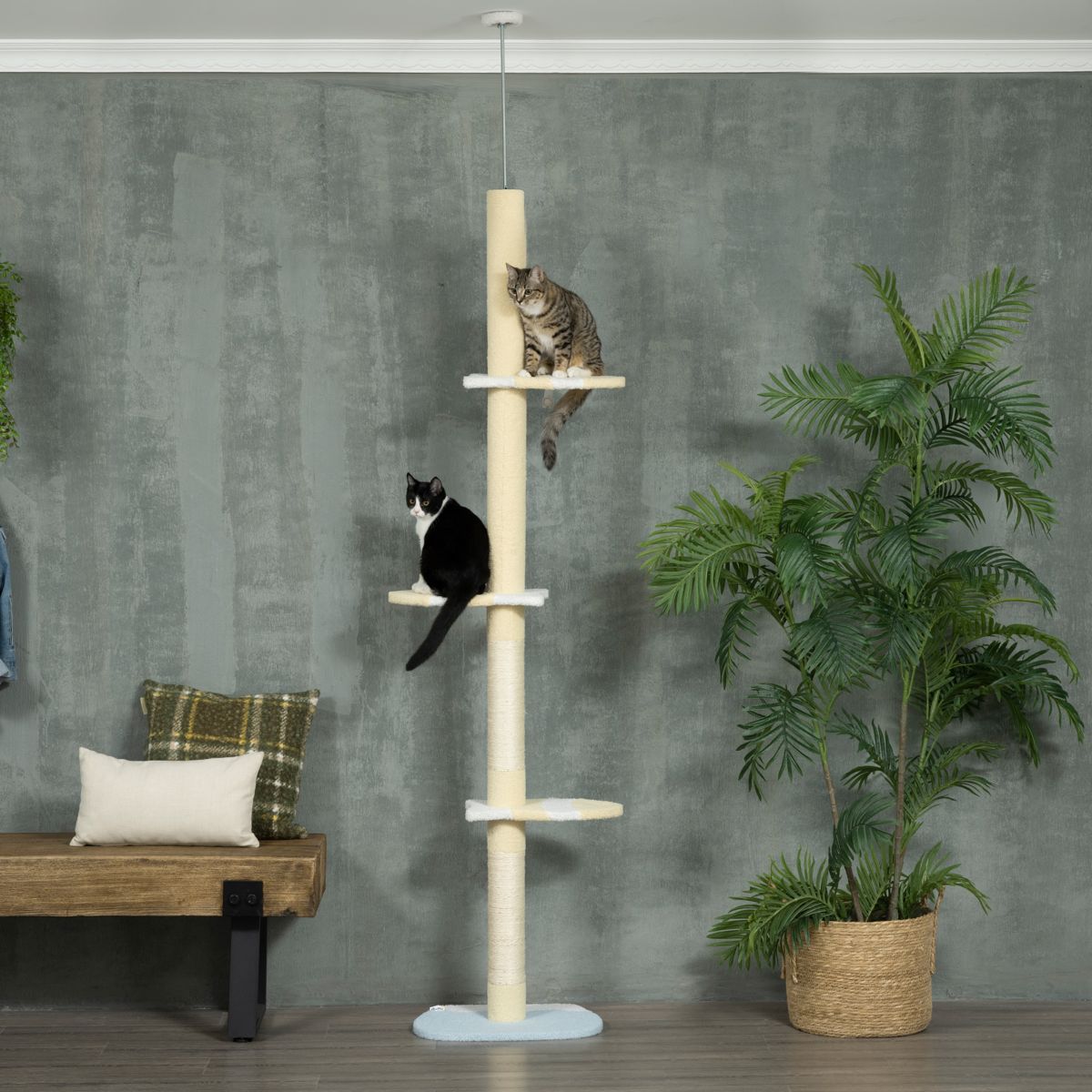 Floor-to-Ceiling Cat Tree with Plush Platforms — view 2