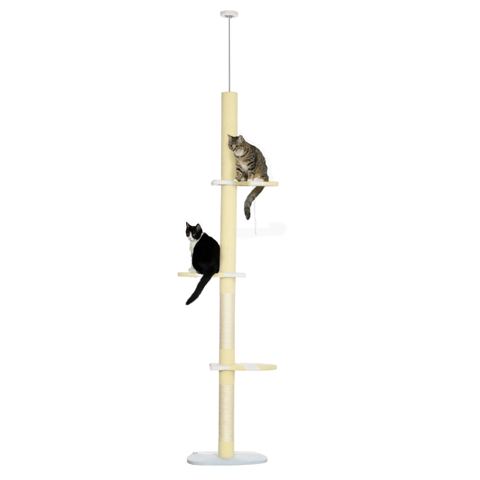 Floor-to-Ceiling Cat Tree with Plush Platforms — view 1