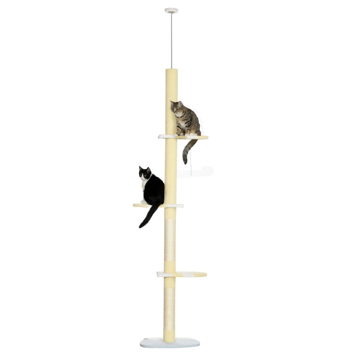 Floor-to-Ceiling Cat Tree with Plush Platforms