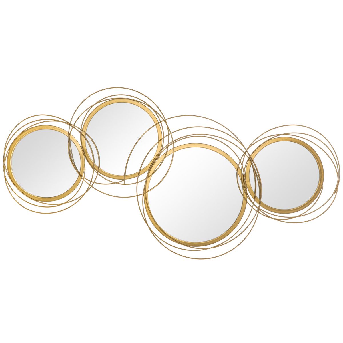 Metal Circle Wall Art with Round Mirrors