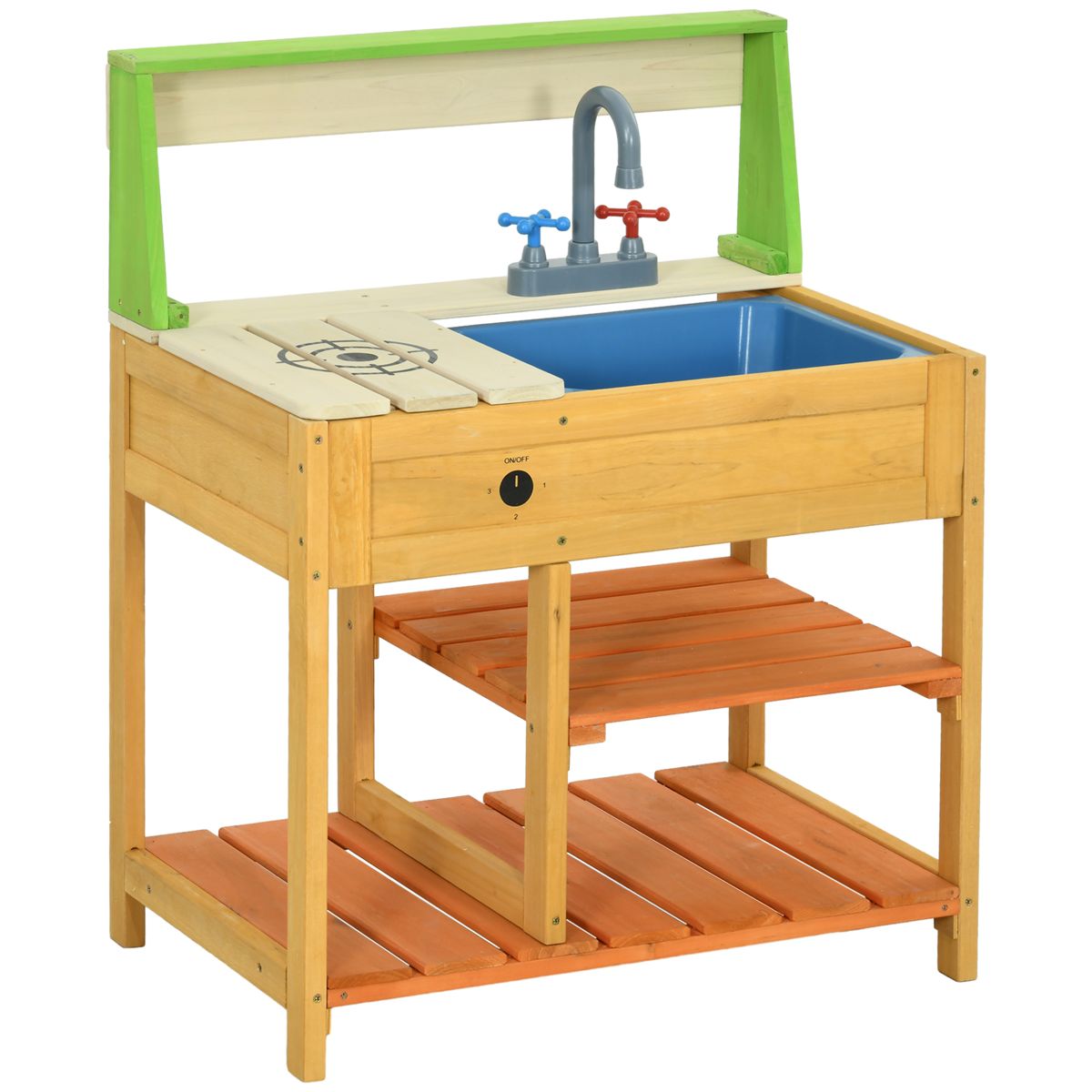 Outdoor Mud Kitchen with Faucet and Shelves