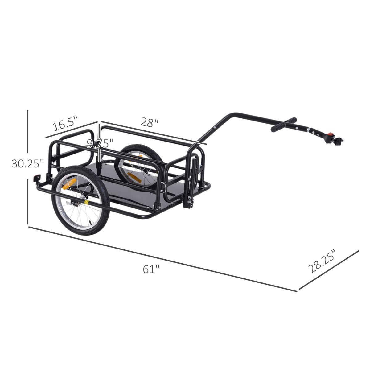 Folding Bike Cargo Trailer with Removable Walls — view 2