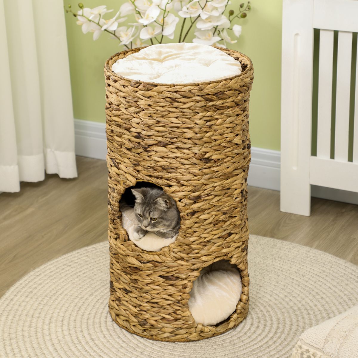 Elevated Cat Bed Tower with Three Hideaways — view 3