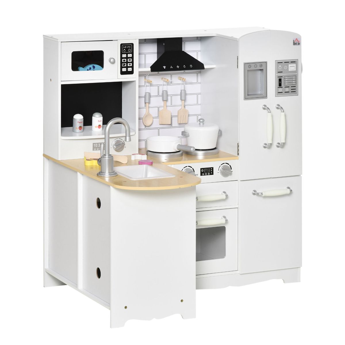 Corner Play Kitchen with Faux Wood Countertop