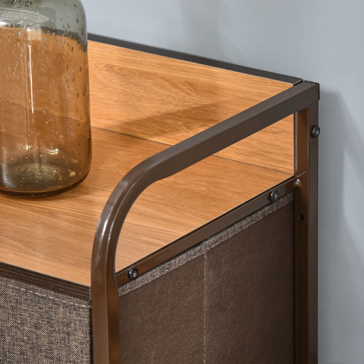 Seven-Drawer Fabric Dresser with Wood Top — view 2