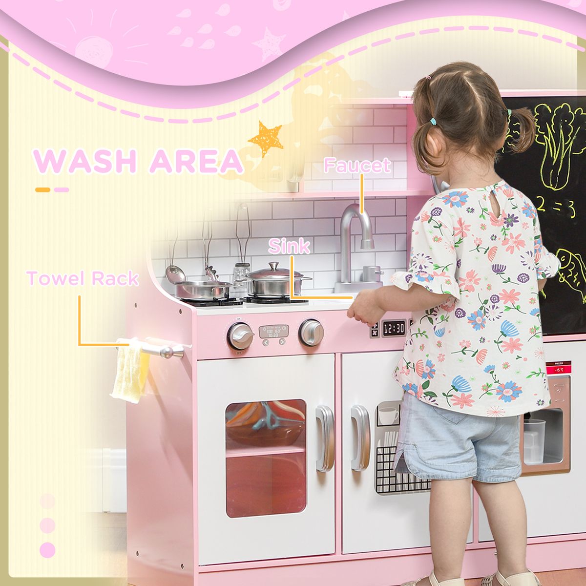 Play Kitchen with Chalkboard Menu and Phone — view 3
