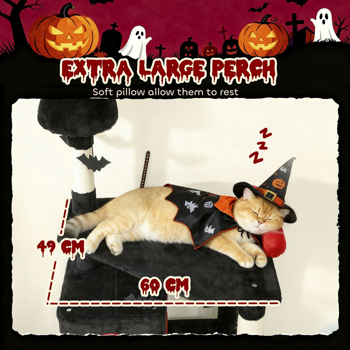 78-Inch Gothic Cat Tree with Two Condos — view 4
