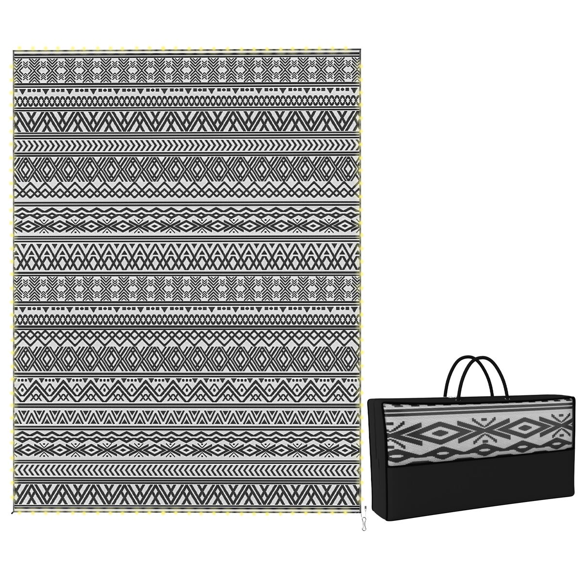 9 x 12-Foot Lighted Outdoor Rug, Bohemian