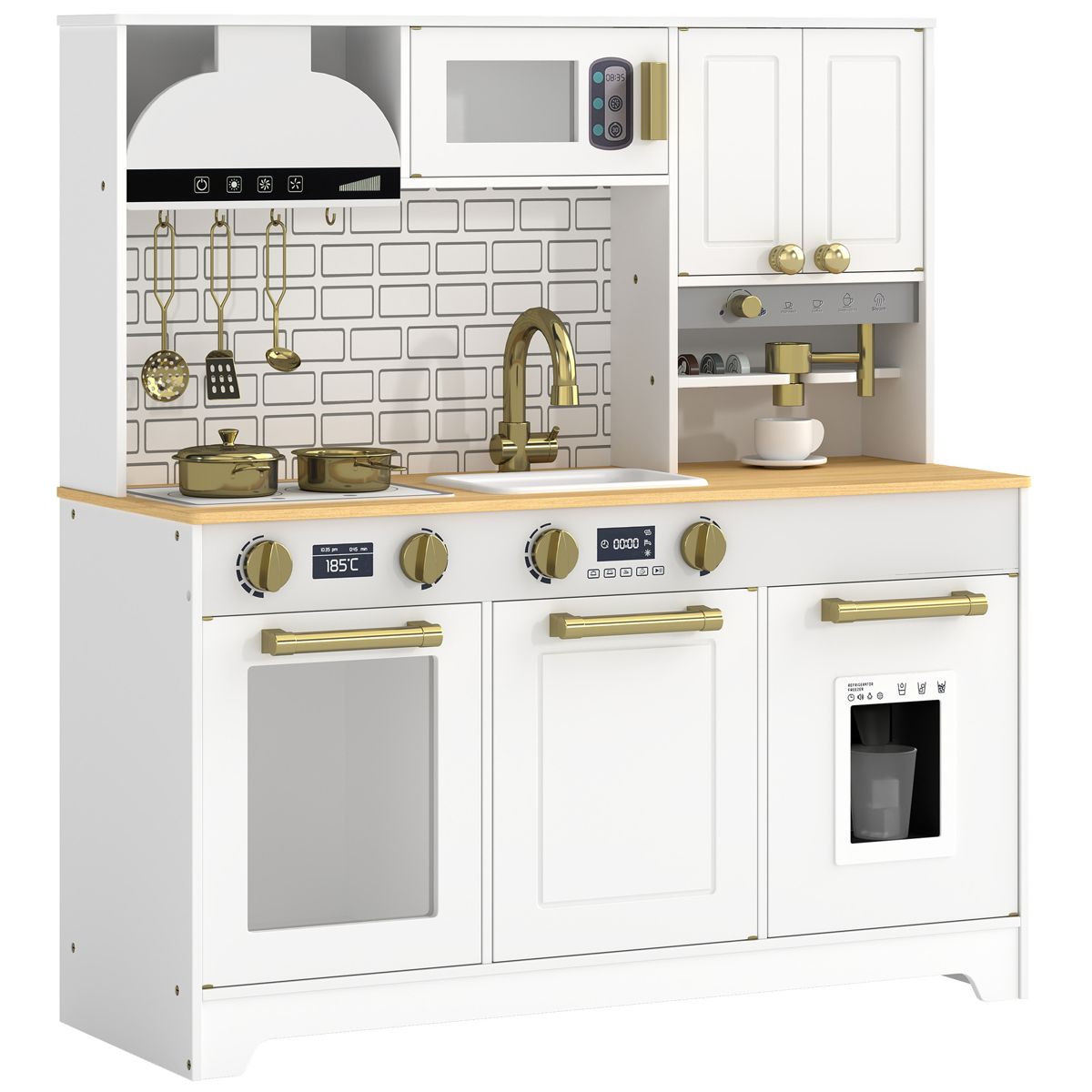 Play Kitchen with Coffee Maker and Ice Maker