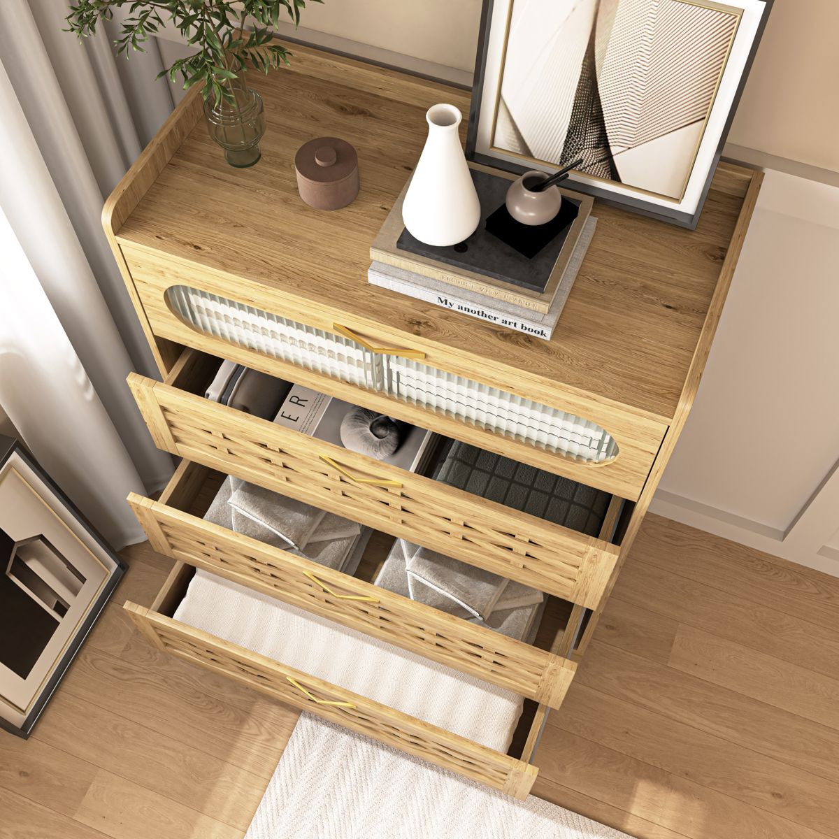 4-Drawer Dresser with Metal Handles — view 2
