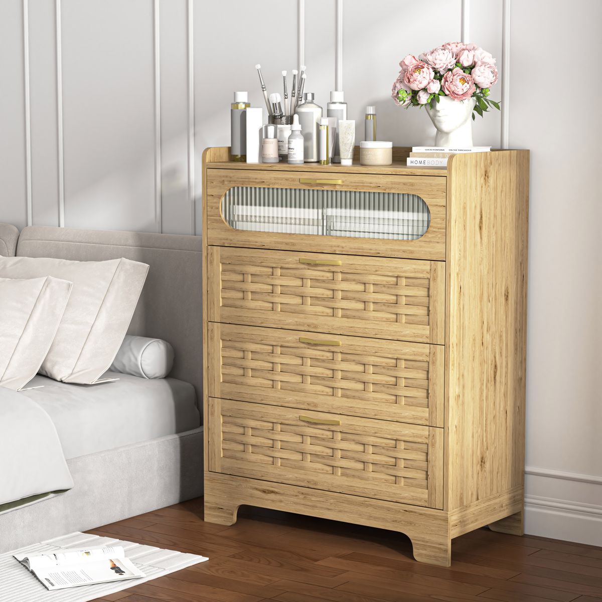 4-Drawer Dresser with Metal Handles — view 3