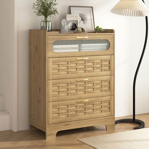 4-Drawer Dresser with Metal Handles