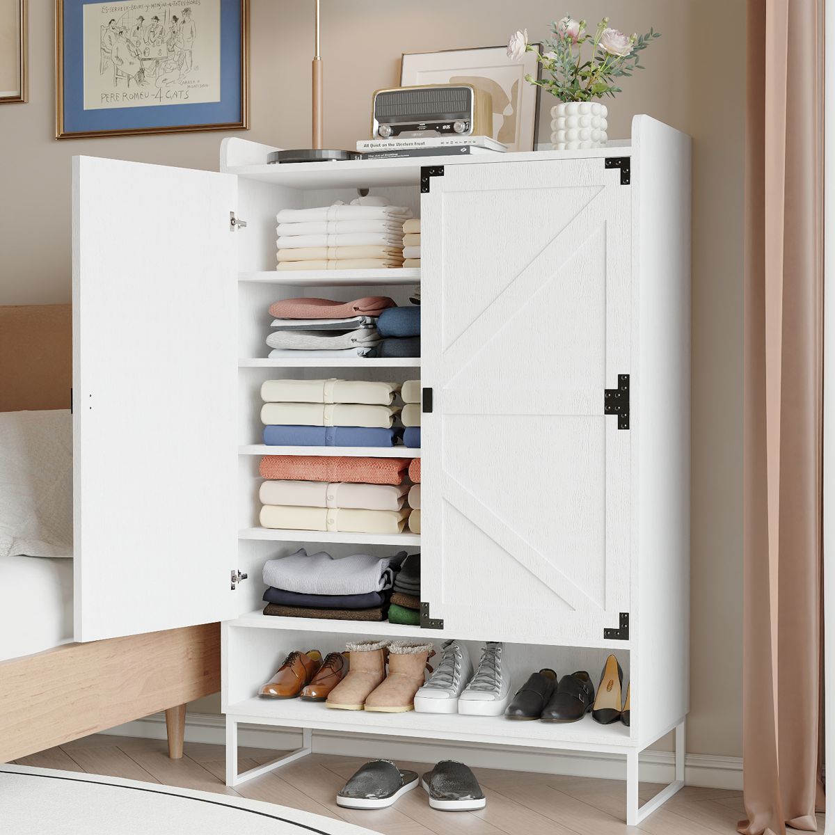 6-Tier Shoe Cabinet with Adjustable Shelves — view 3