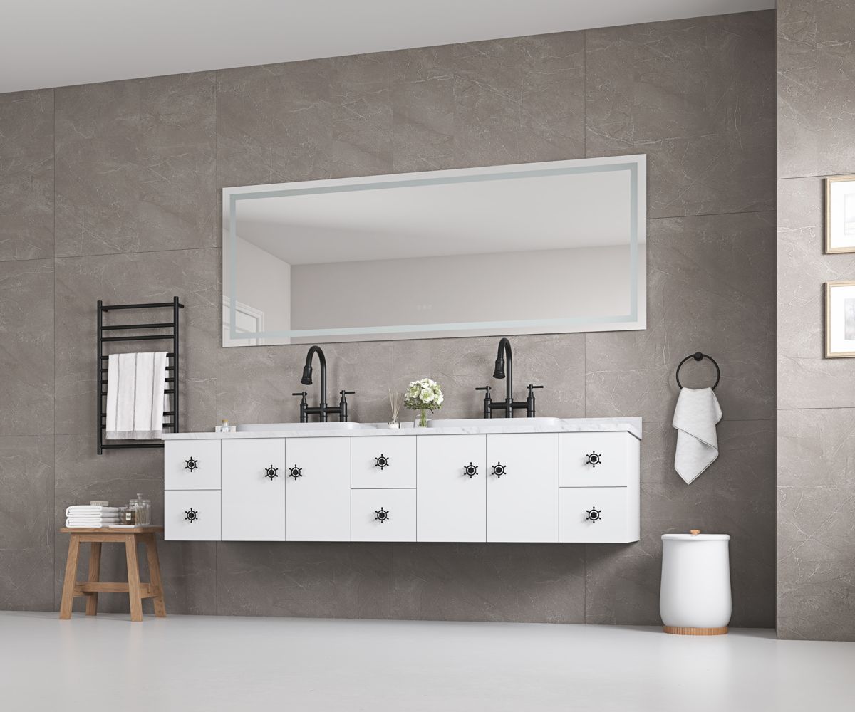 96 x 36-Inch Dimmable LED Bathroom Mirror