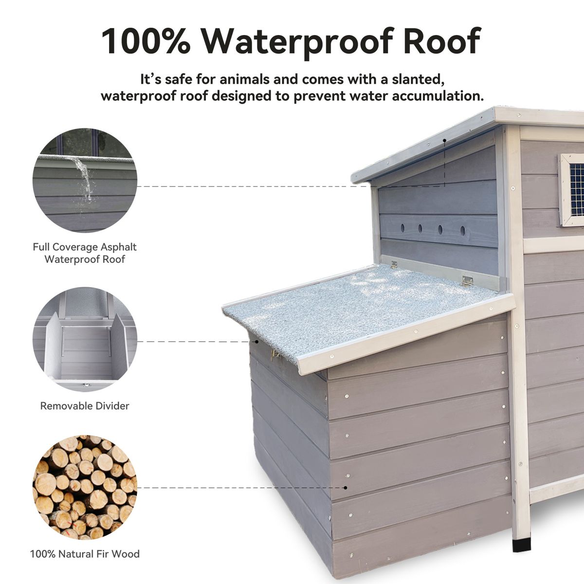 Wooden Chicken Coop with Run and Nesting Box — view 3