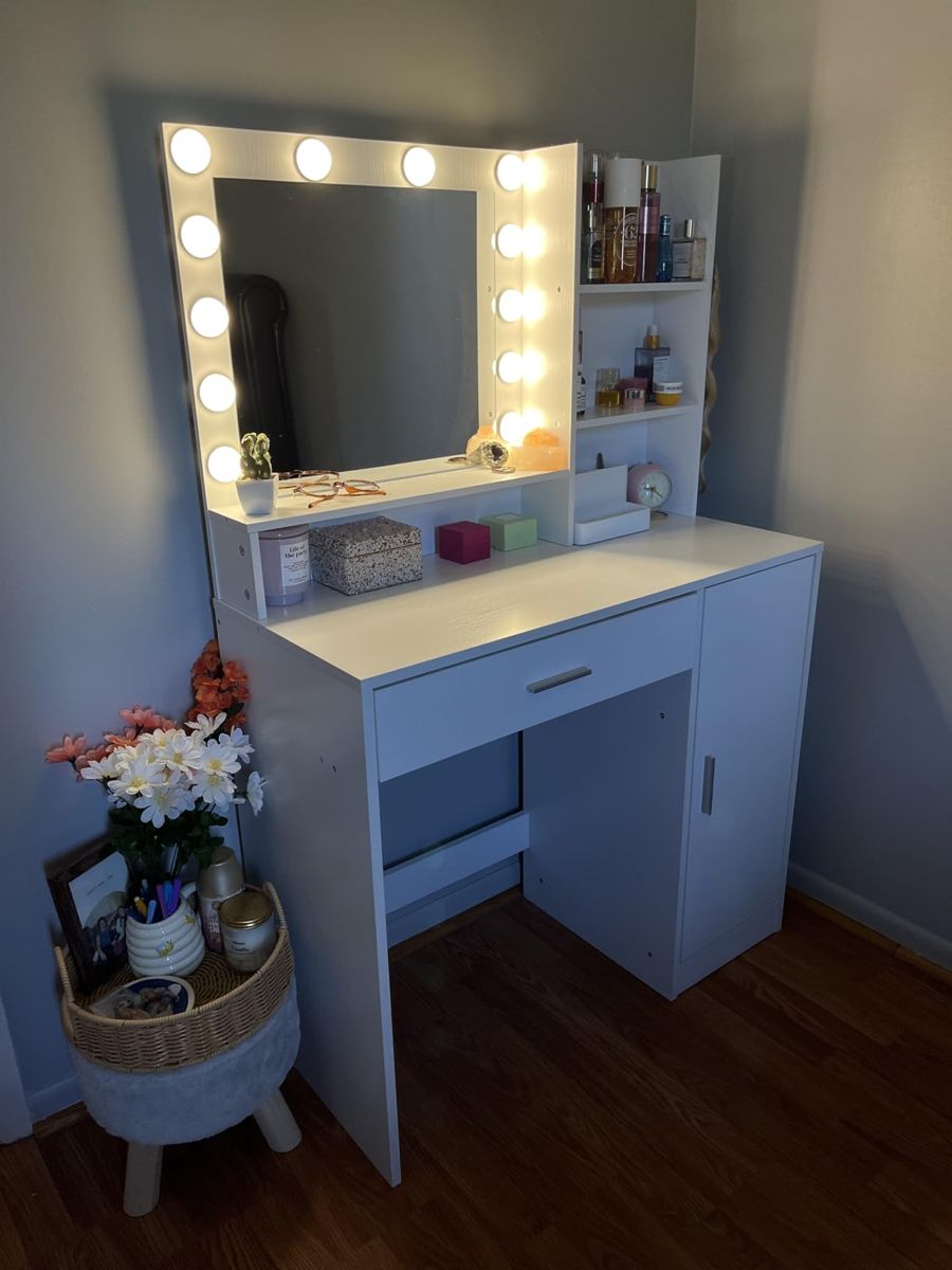 Lighted Vanity Desk with Three-Level Storage — view 2