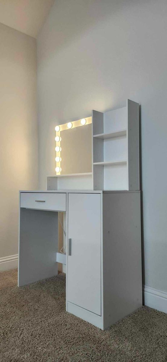 Lighted Vanity Desk with Three-Level Storage — view 3