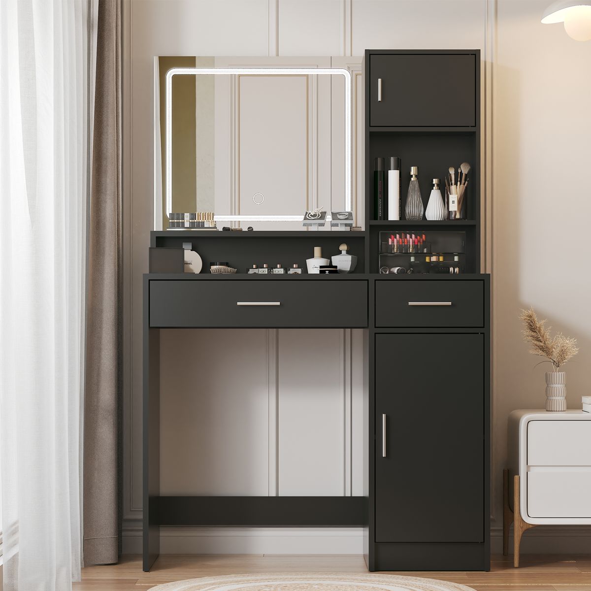 Lighted Vanity Desk with Three-Tier Storage — view 2