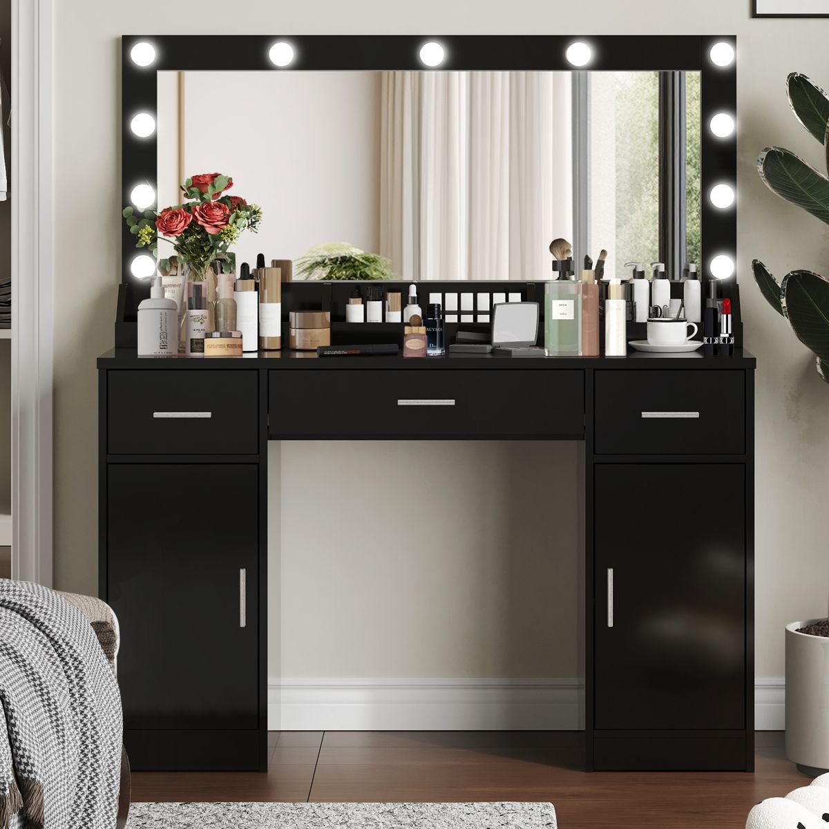 47-Inch Vanity Desk with Lighted Mirror