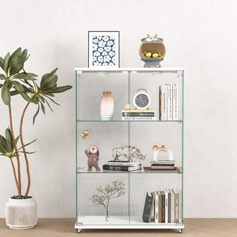 LED Glass Display Cabinet on Casters — view 1