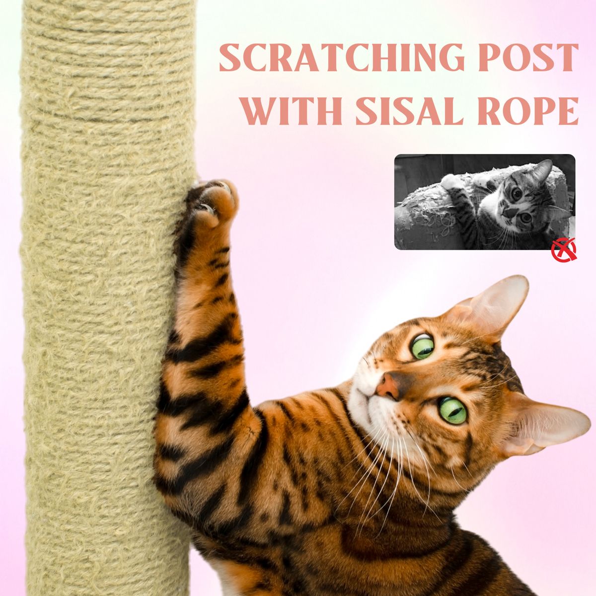 71-Inch Flower Cat Tree with Hammock — view 4