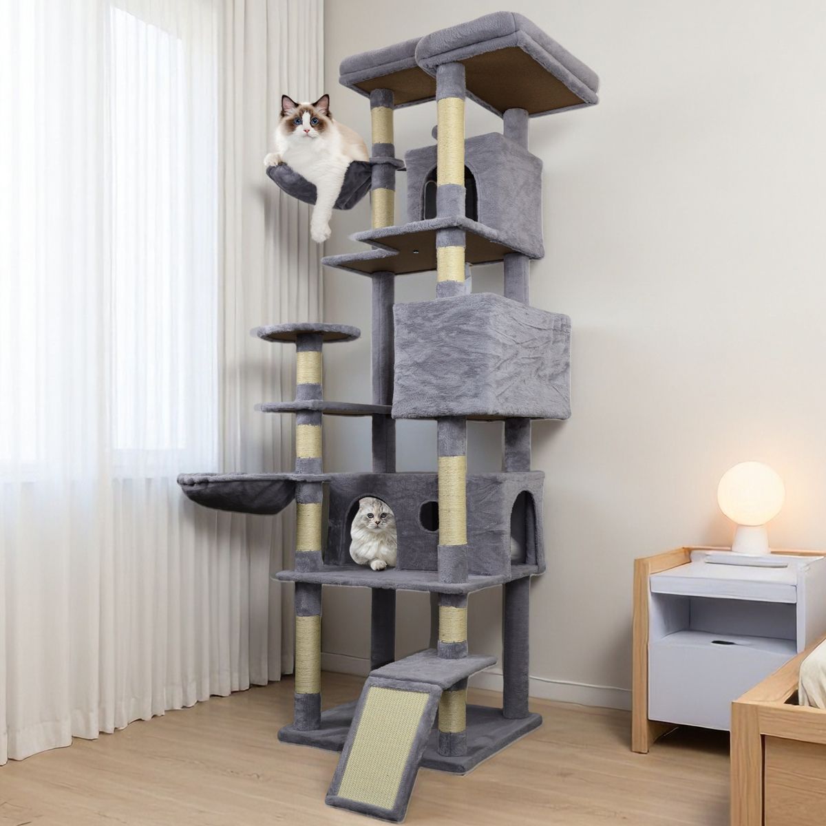 84.6-Inch Cat Tree with Three Condos