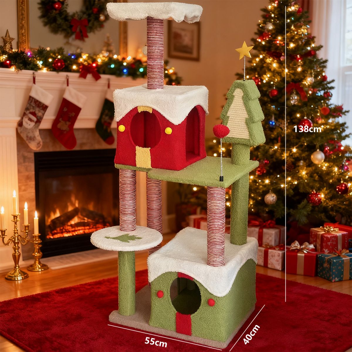 54-Inch Christmas Cat Tree — view 2