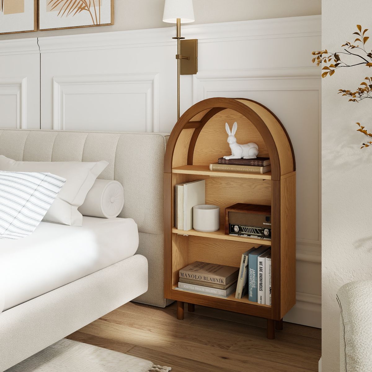 Small Arched Bookcase with 3 Shelves — view 2