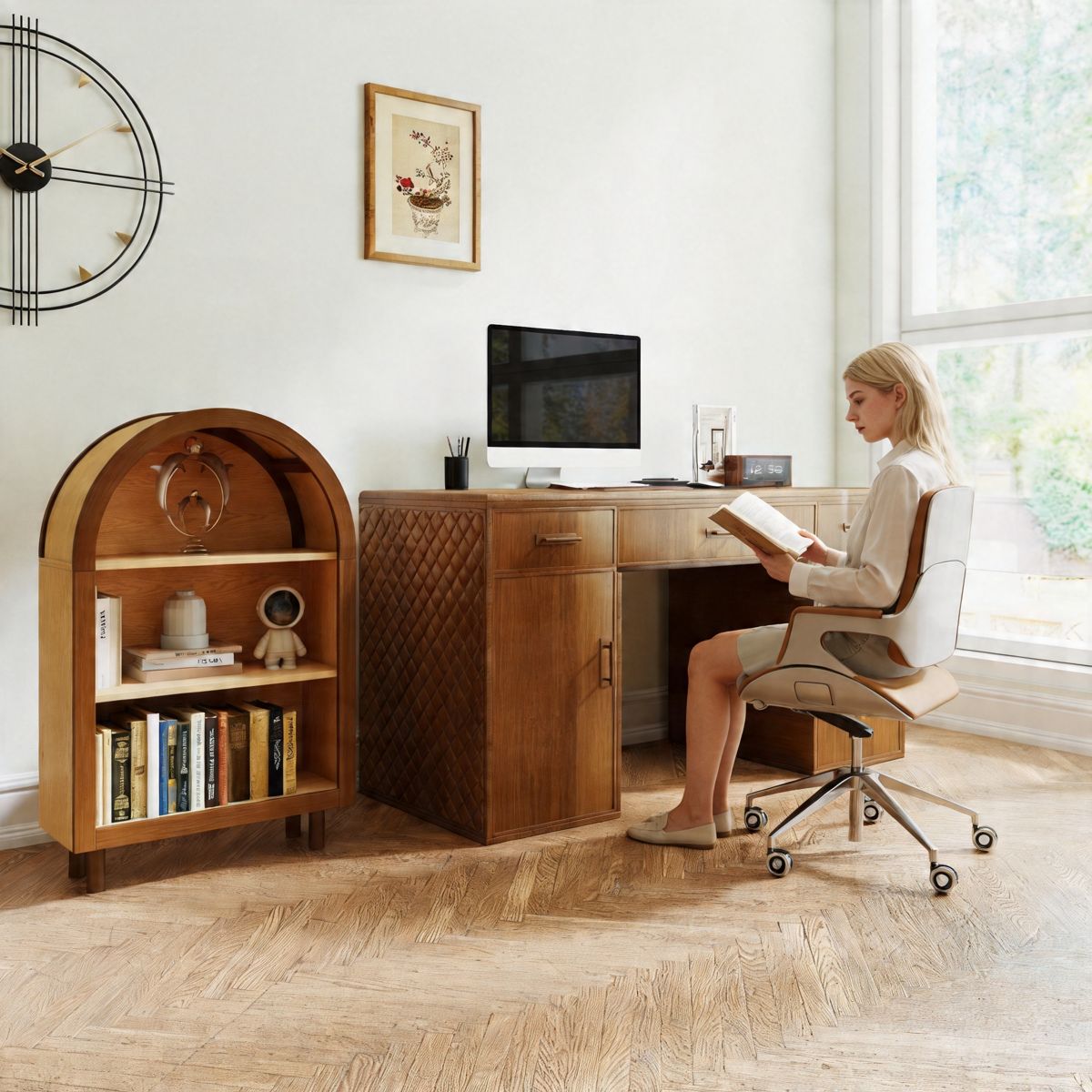 Small Arched Bookcase with 3 Shelves — view 3