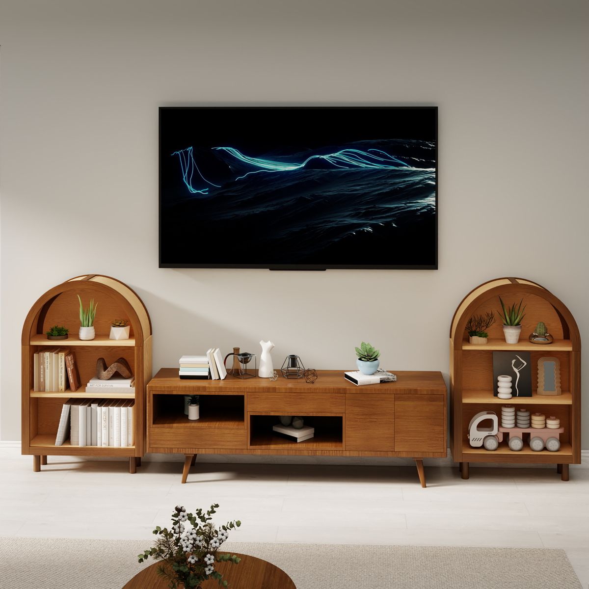 Small Arched Bookcase with 3 Shelves