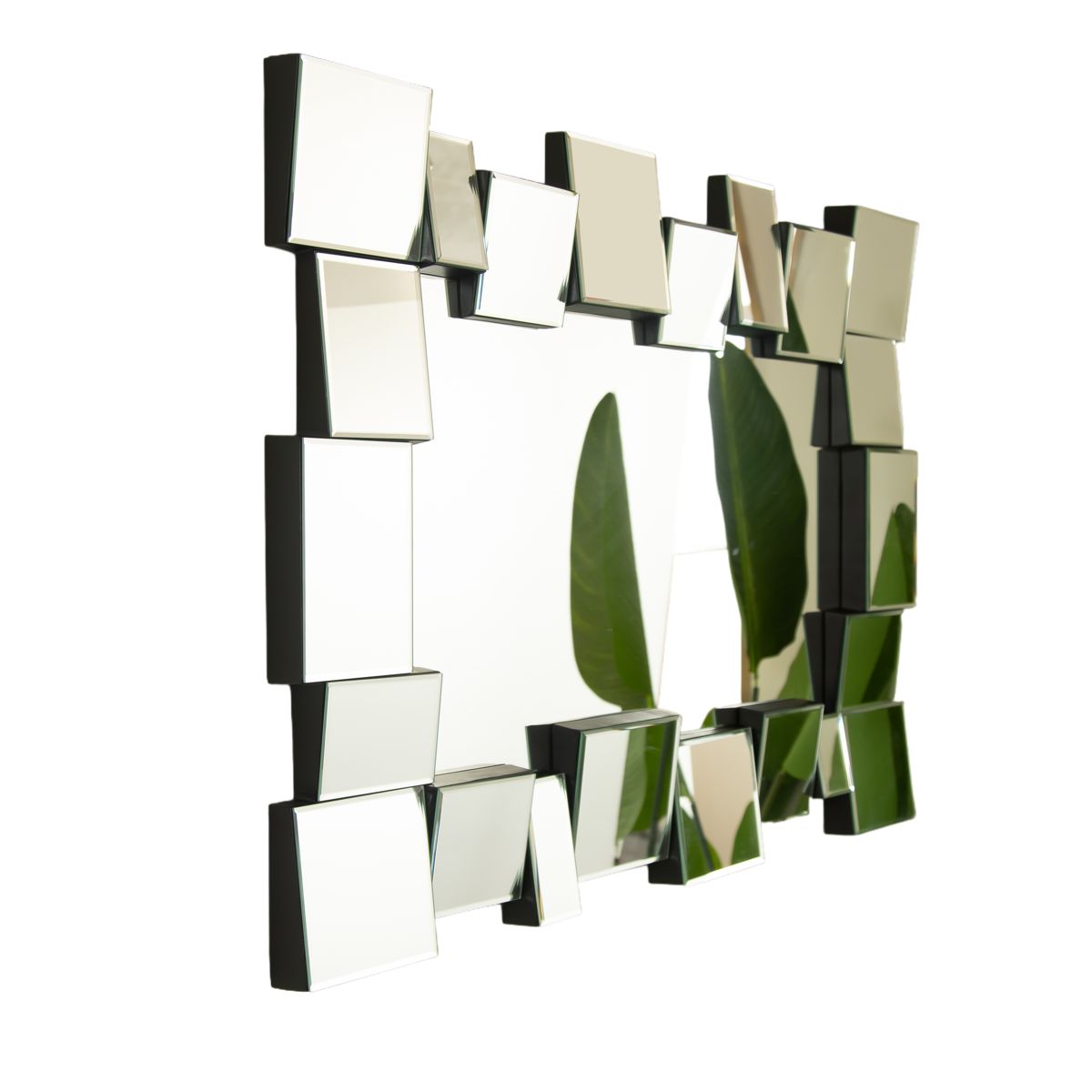 Geometric Square-Spliced Wall Mirror — view 3