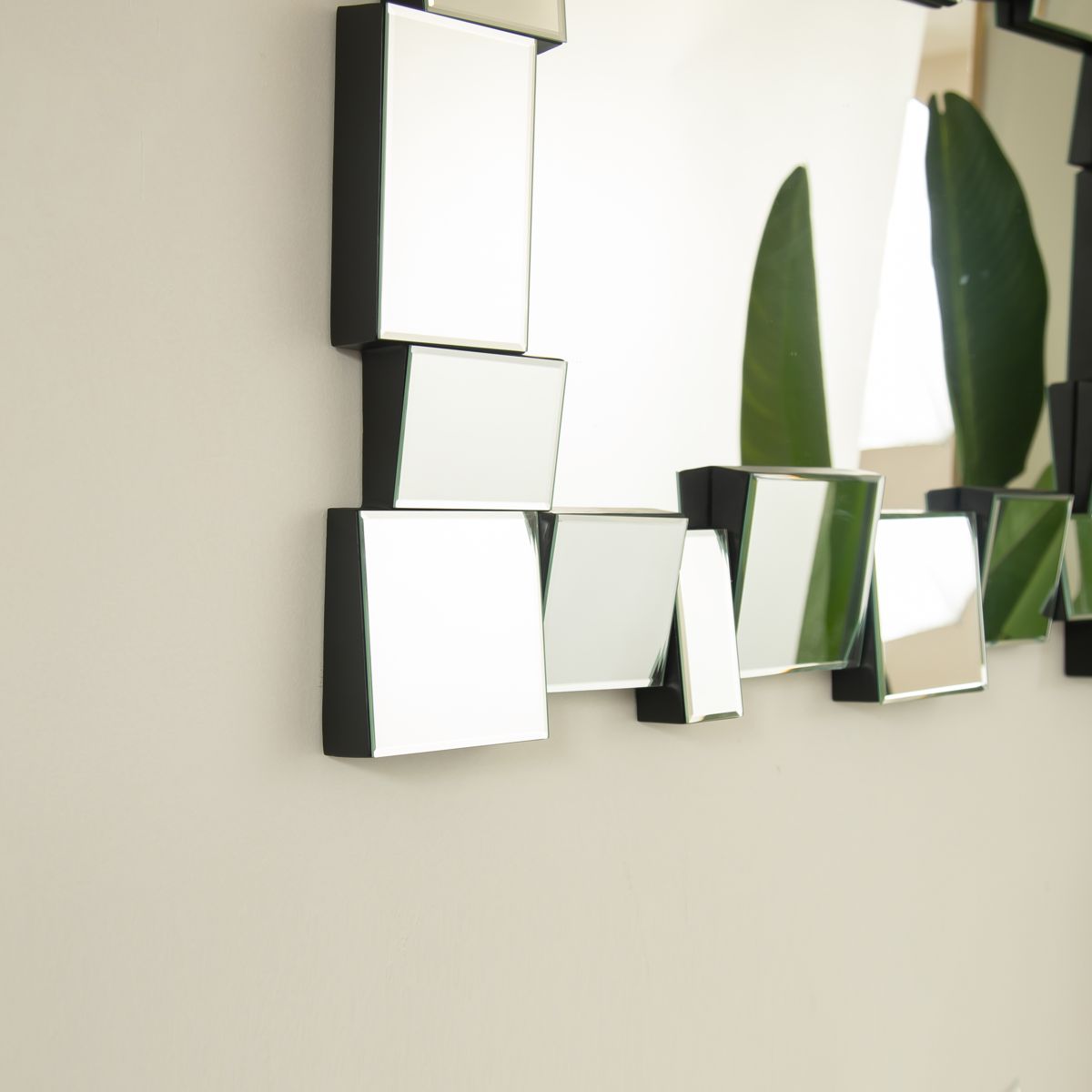 Geometric Square-Spliced Wall Mirror — view 4