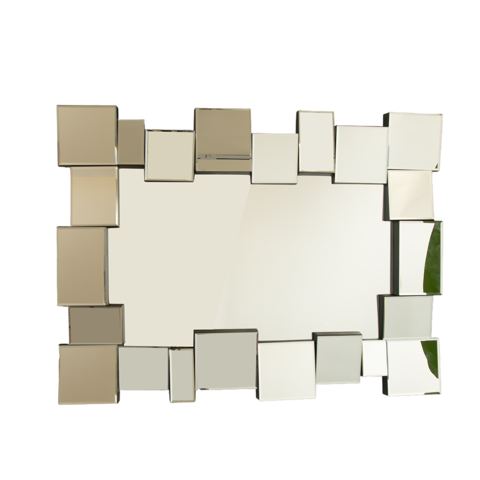 Geometric Square-Spliced Wall Mirror