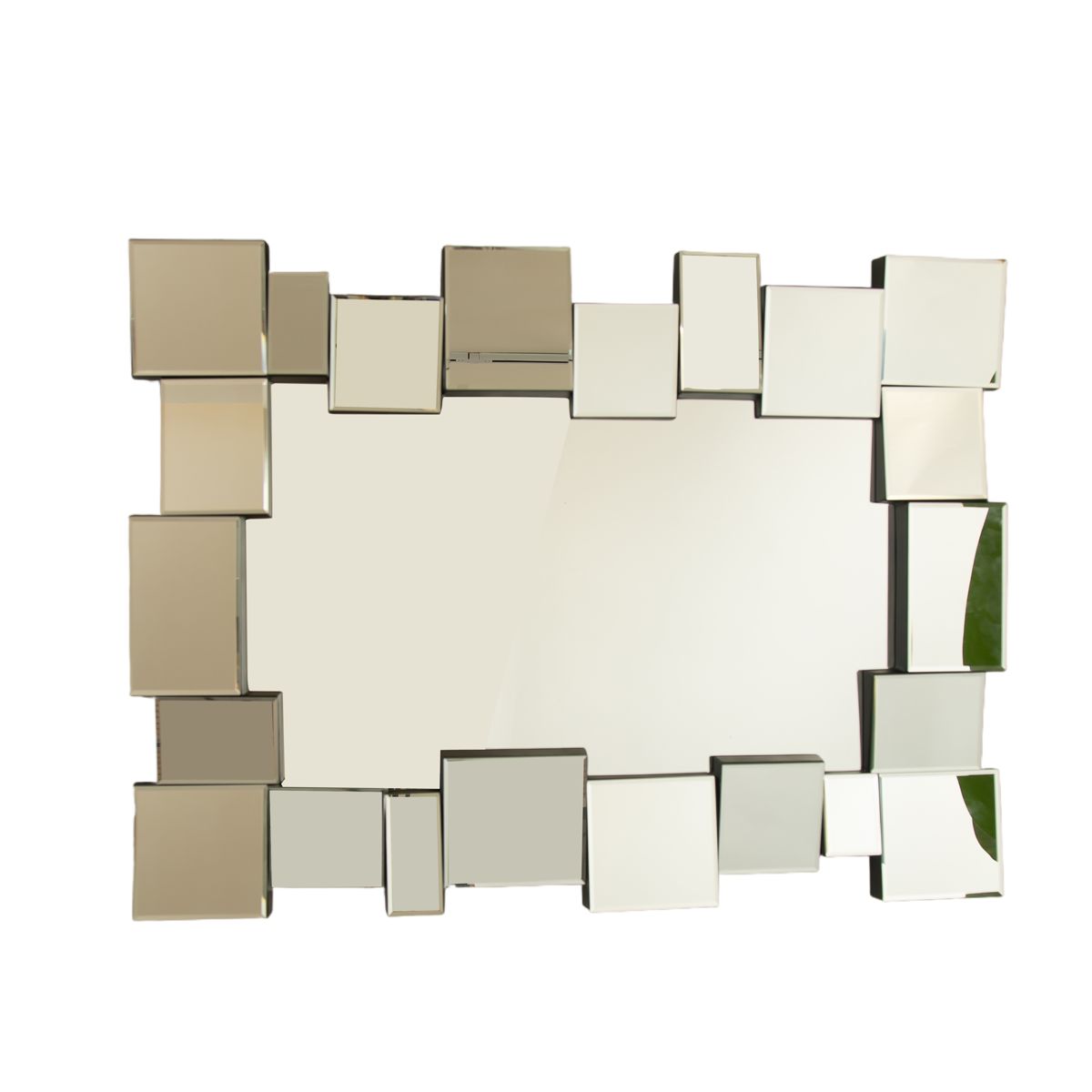 Geometric Square-Spliced Wall Mirror