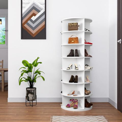 7-Tier Rotating Shoe Rack Tower