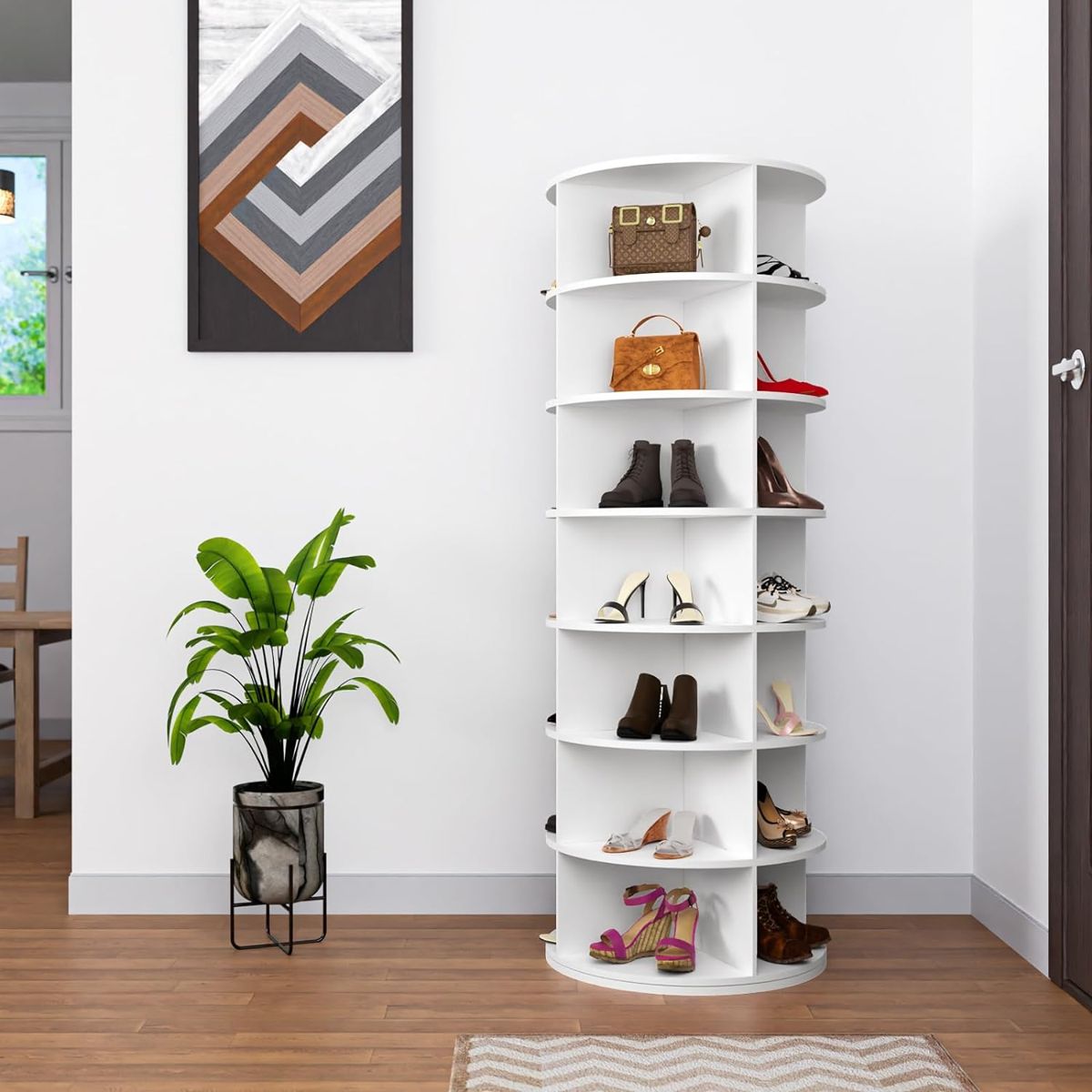 7-Tier Rotating Shoe Rack Tower