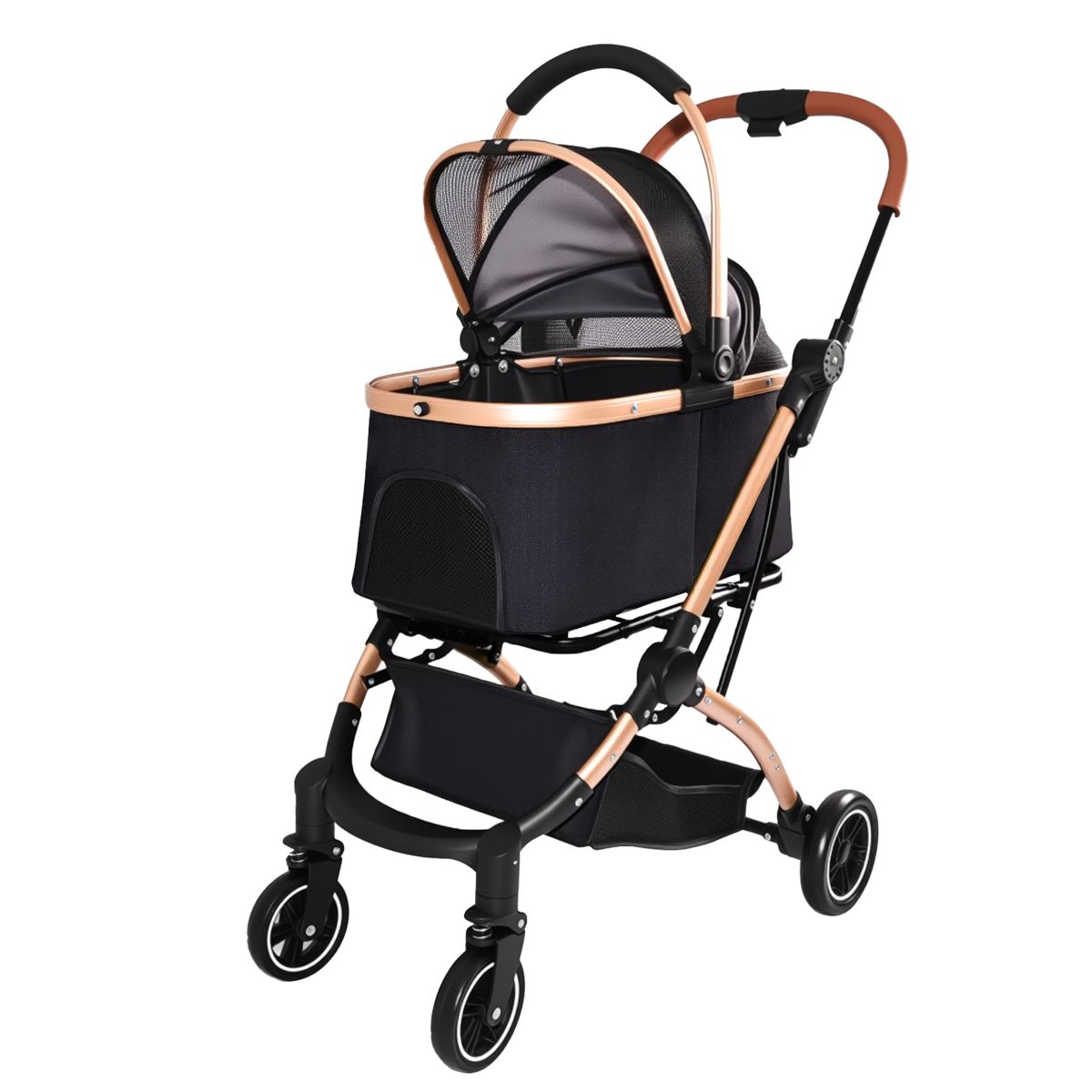 2-in-1 Pet Stroller with Detachable Carry Basket — view 2