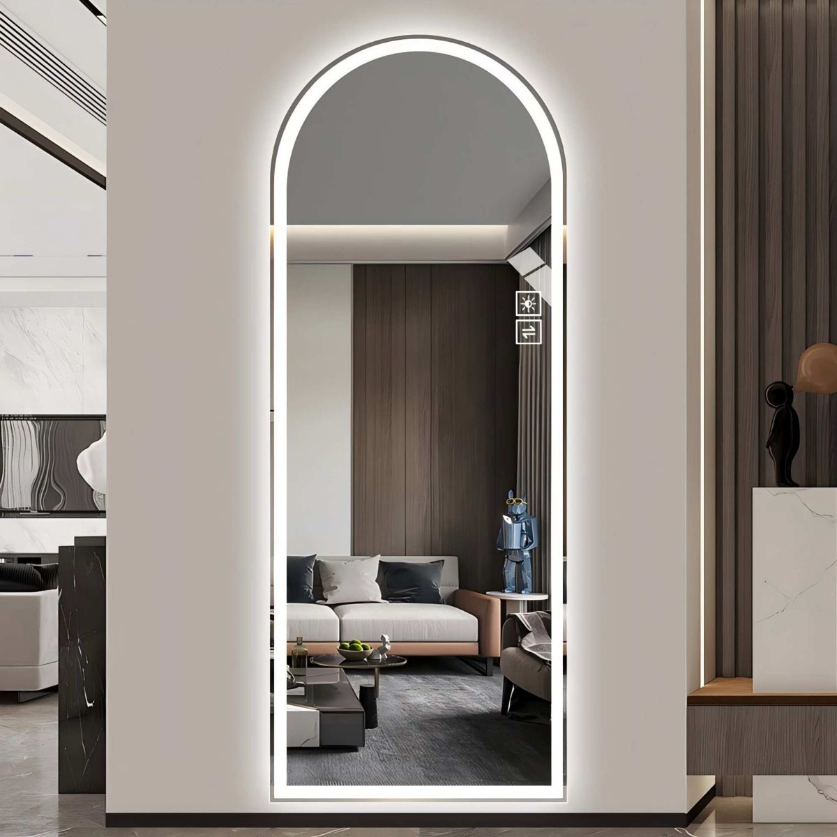 65x21-Inch Arched Front-Lit LED Mirror