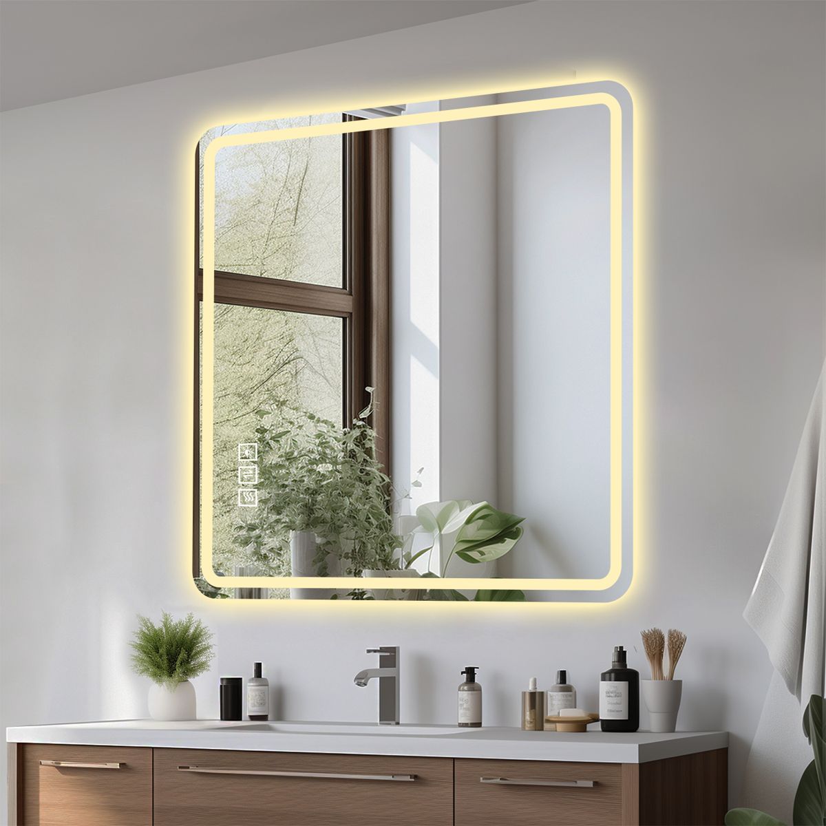 36 x 36 Anti-Fog LED Bathroom Mirror — view 2