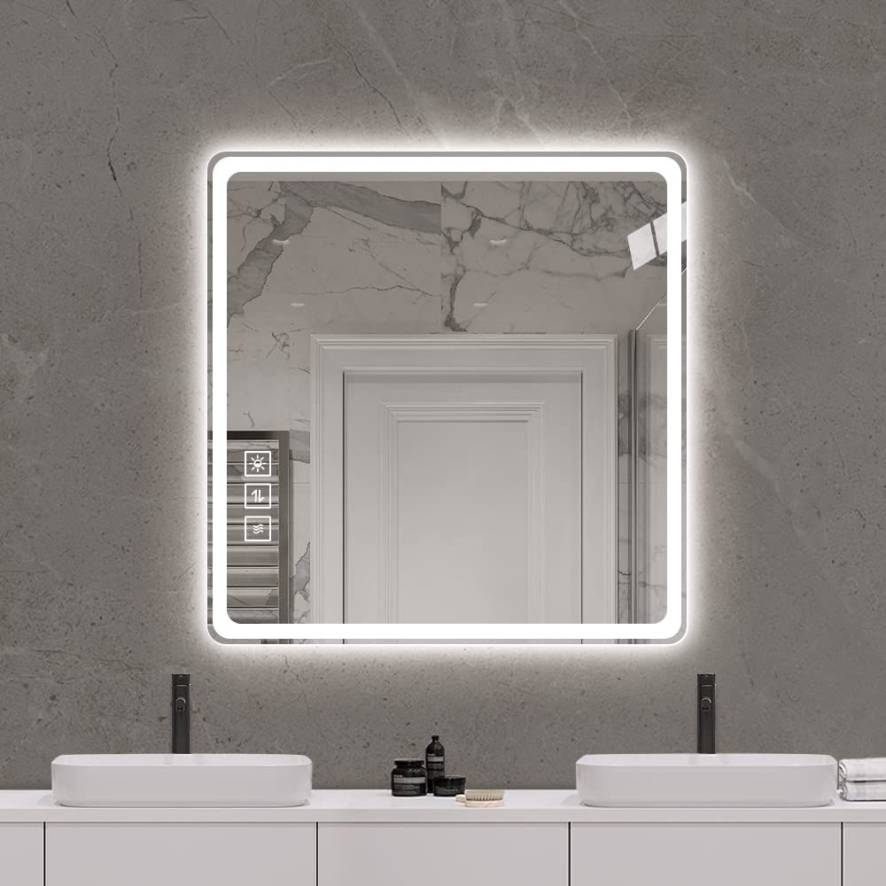 36 x 36 Anti-Fog LED Bathroom Mirror — view 3