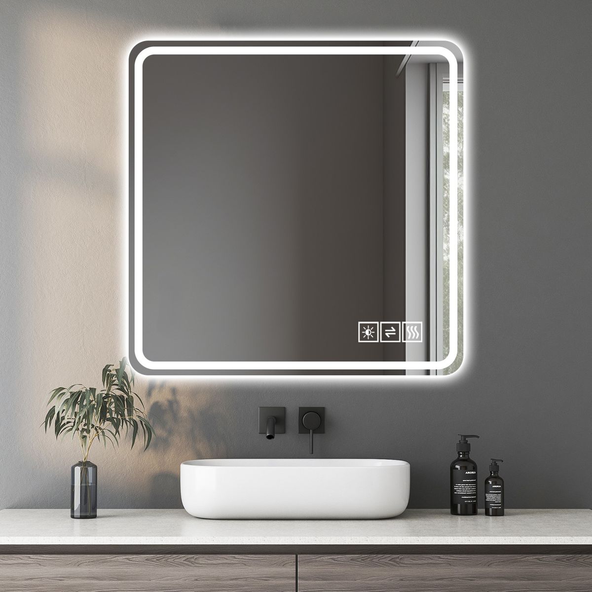 36 x 36 Anti-Fog LED Bathroom Mirror