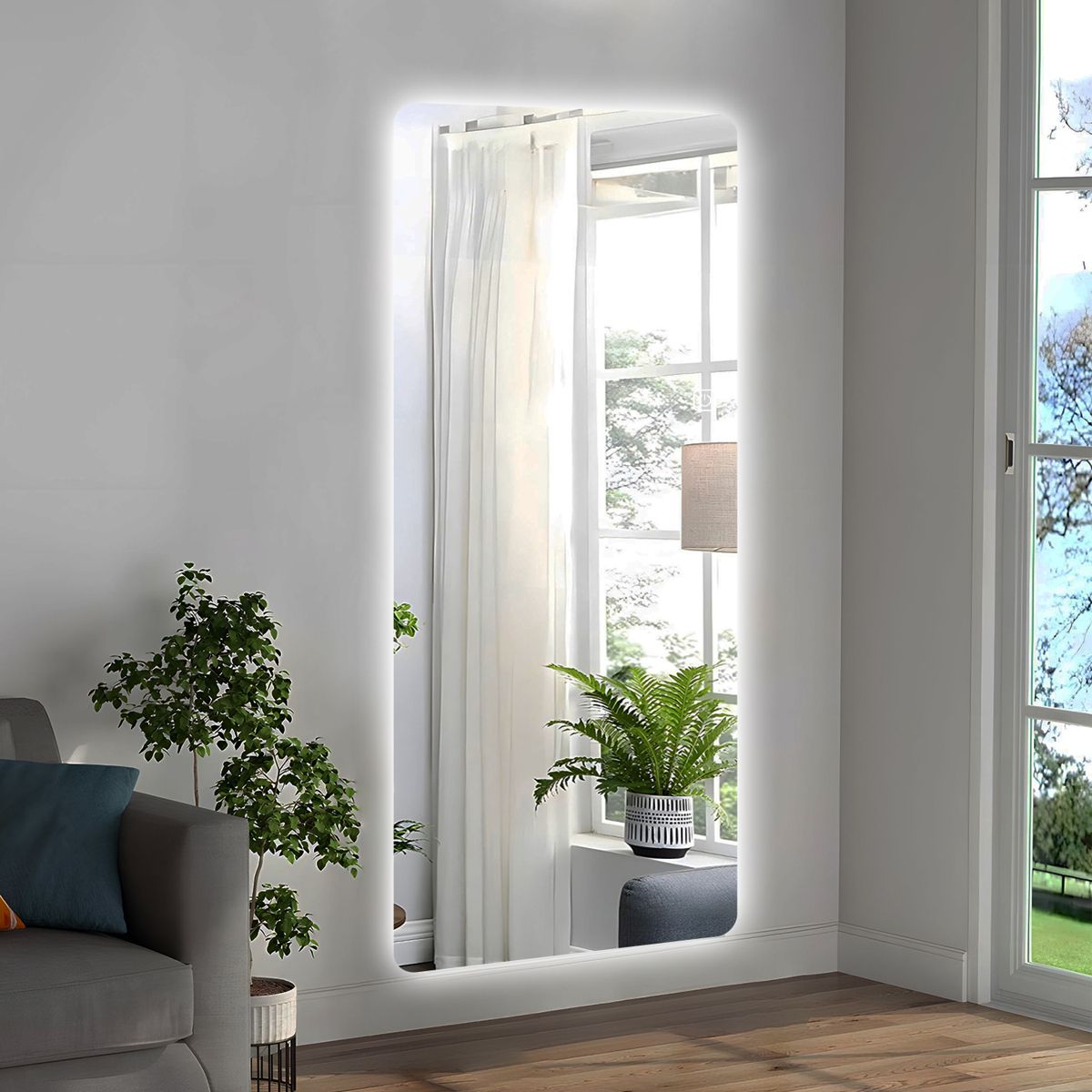 65x21-Inch Backlit LED Full-Length Mirror — view 2