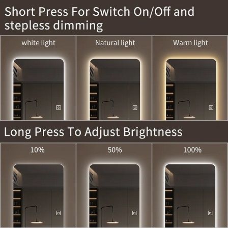65x21-Inch Backlit LED Full-Length Mirror — view 4