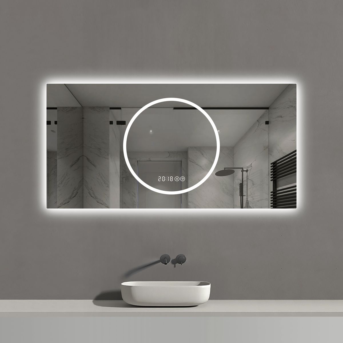 48 x 24 Anti-Fog LED Vanity Mirror — view 3